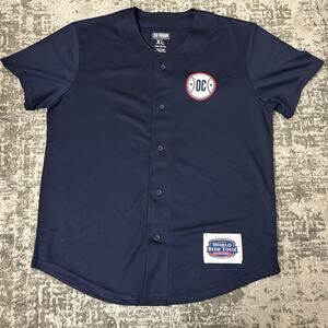 Old Chicago Pizza & Taproom World Beer Tour Baseball Jersey Men's XL Blue #76